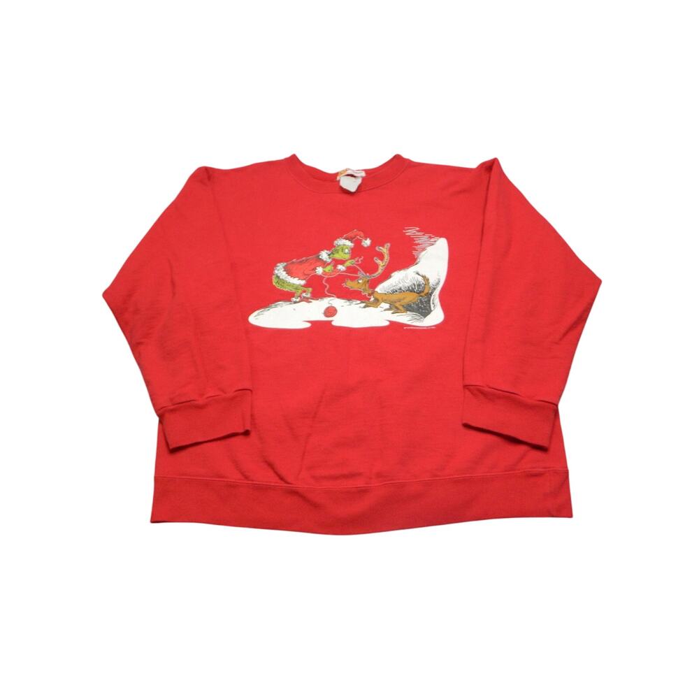 VTG 1994 Grinch Crewneck Sweater Dr. Seuss How the Grinch Stole Christmas 90s
